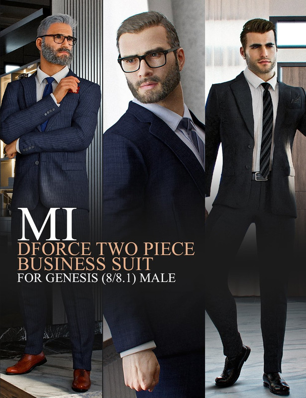 dForce MI Two-Piece Business Suit for Genesis 8 and 8.1 Males