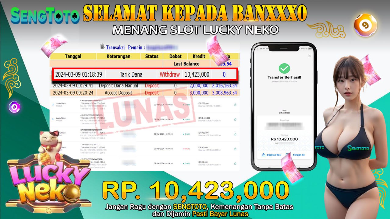 BUKTI PEMBAYARAN SLOT LUCKY NEKO