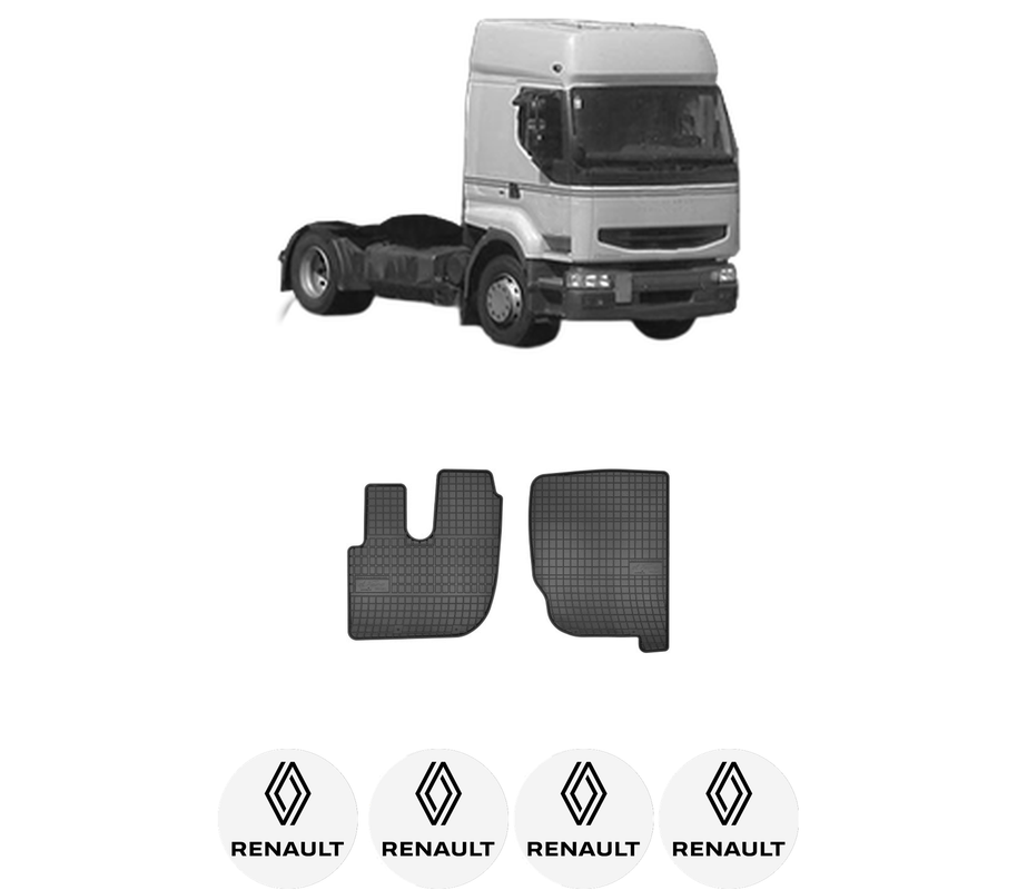 Set covorase presuri RENAULT PREMIUM din 1996-2000, auto, din cauciuc thermoplastic, 4 Stickere auto cu RENAULT