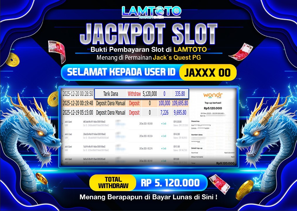 BUKTI JACKPOT LUNAS LAMTOTO