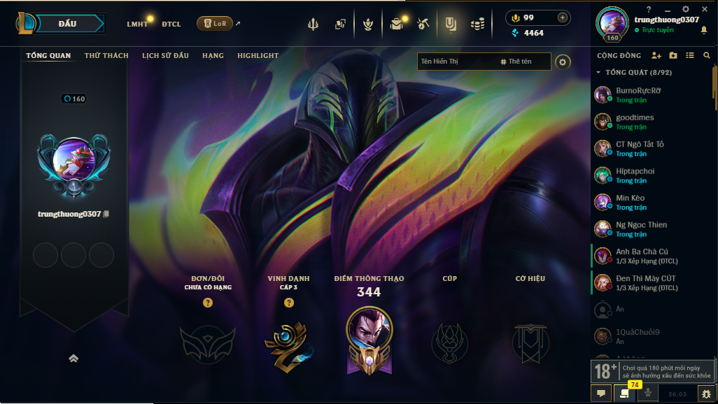 Acc LMHT # - Không Khung