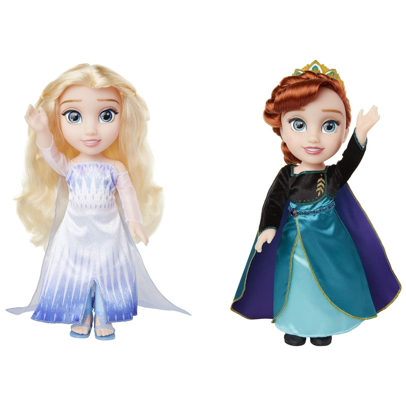 Disney Frozen II Bambola bambina Anna & Elsa da 35 cm articolate con  accessori
