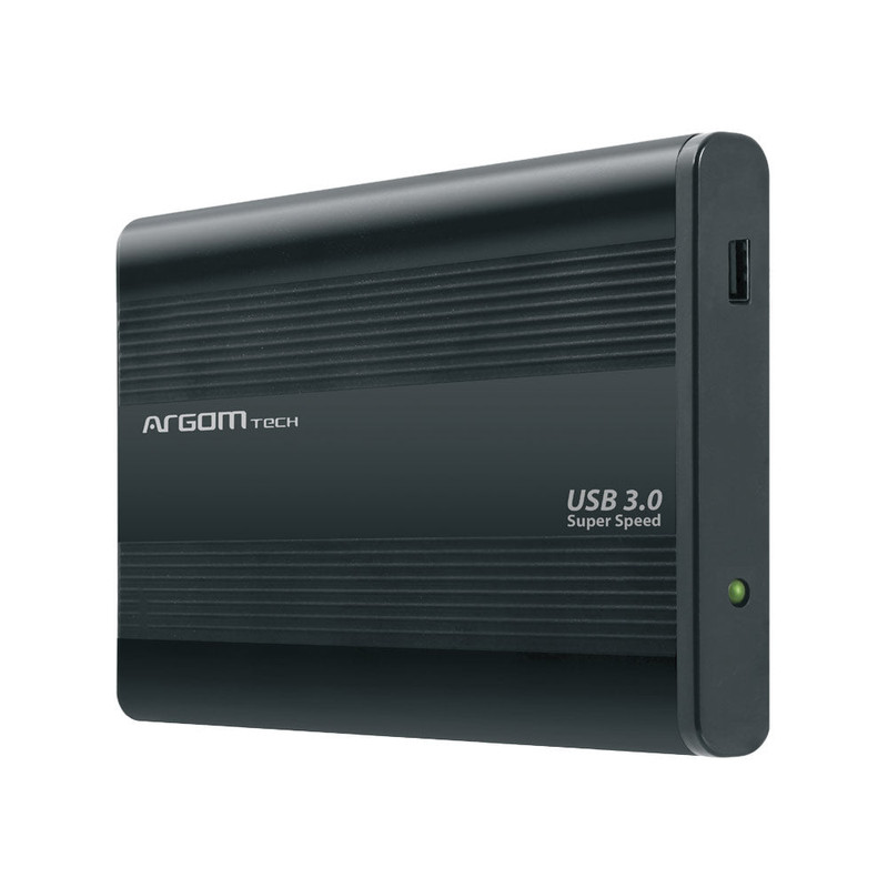 Caja externa de Argom para discos de 2.5 pulgadas.