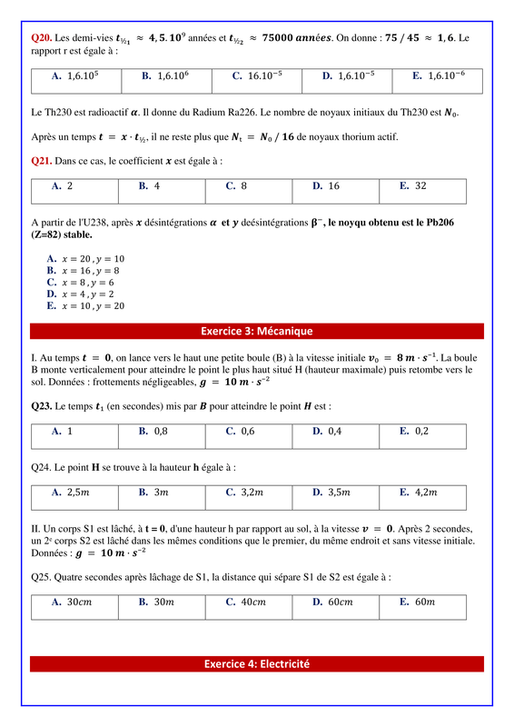 Épreuve Physique 2023 - Page 2 Page 2 Physique Concours Médecine 2023