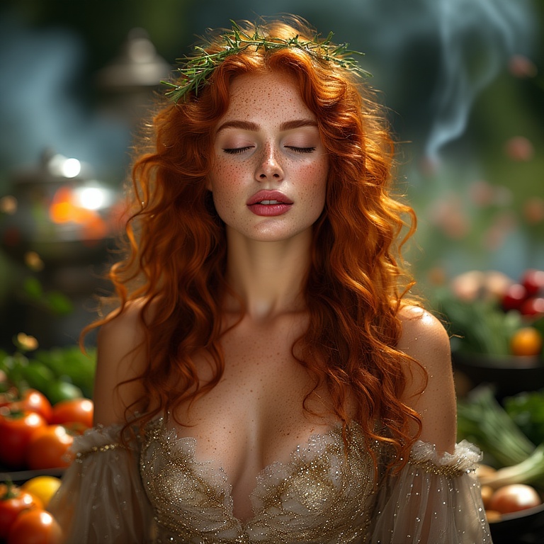 Garden wedding wom dreaming Redhair 0 03