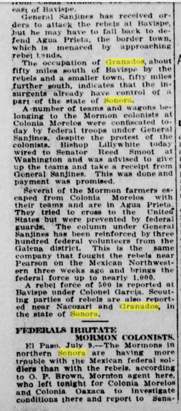 Albuquerque Morning Journal 1912 — Revolución en Granados