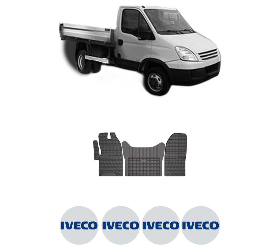 Set covorase presuri IVECO DAILY IV Platform/Chassis din 2006-2011, auto, din cauciuc thermoplastic, 4 Stickere auto cu IVECO