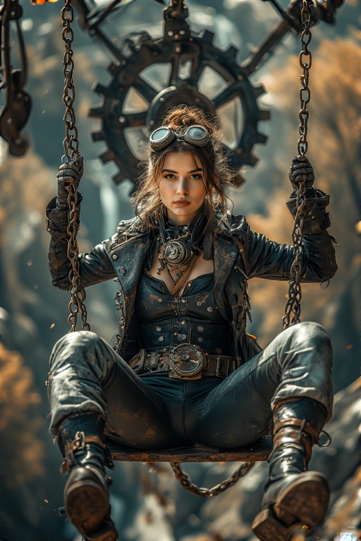 A-woman-seated-on-a-rusty-meta-18