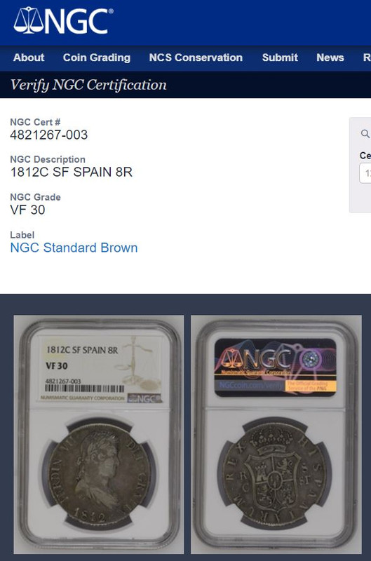8 Reales 1812. Fernando VII. Cataluña SF NGC-4821267-003-VF30