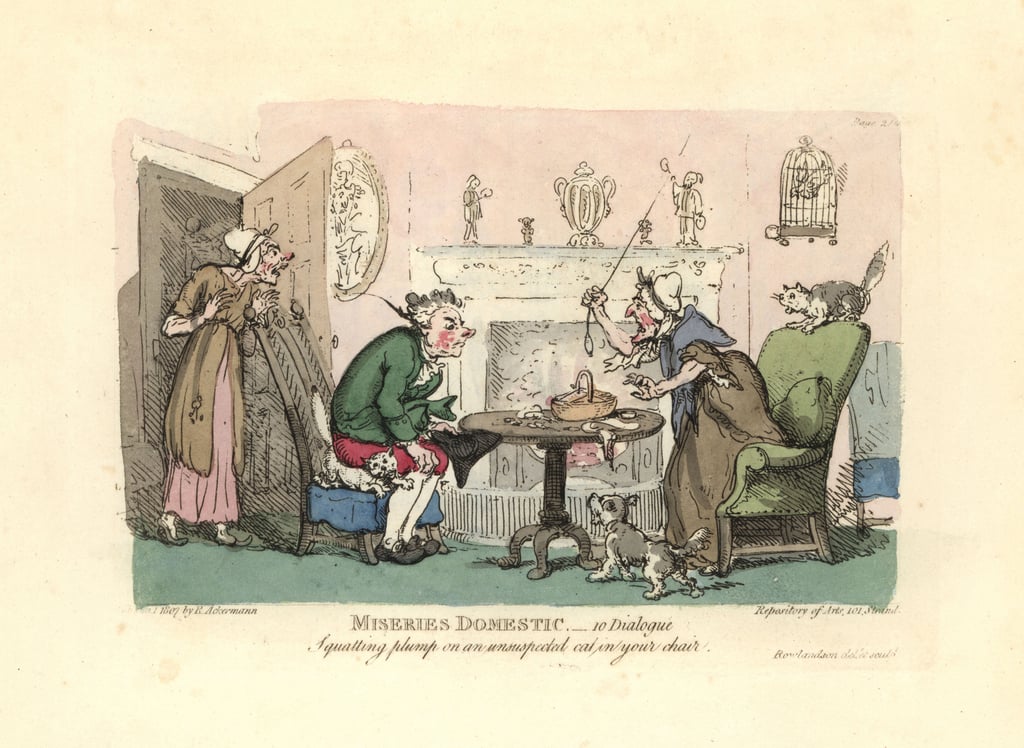 Thomas-Rowlandson-Man-sitting-down-on-a-startled-cat-in-his-chair-Meister-Drucke-941231