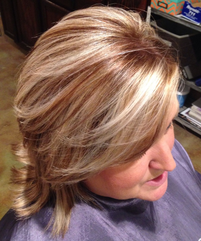 Caramel highlights on Gray Hair Color