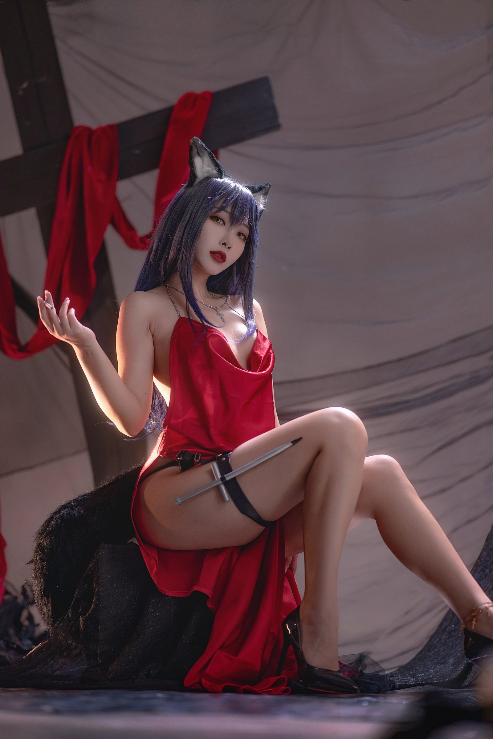 宮本桜 德克萨斯 同人礼服 Cosplay 写真｜明日方舟主题（23P｜193MB）插图6