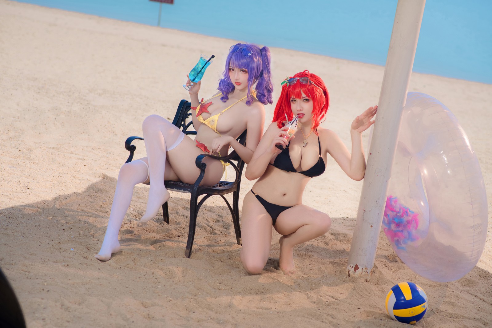 刺青Poi 沙滩排球 Cosplay｜夏日主题 写真合集（含隼隼子）【40P｜667.8MB】插图