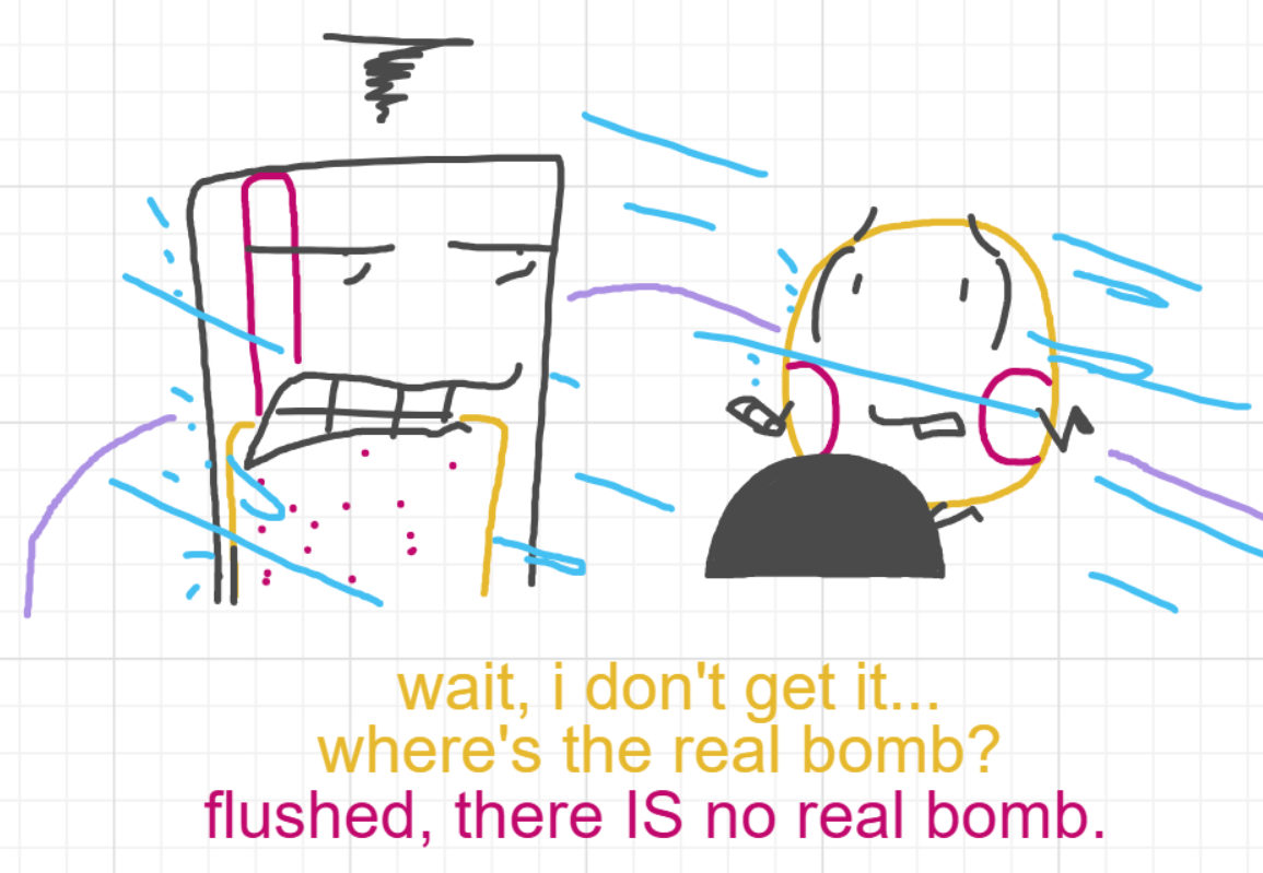A panel from A Murder On The, episode six of the Board Boards object show by Furretwalk/WalkingFurret.