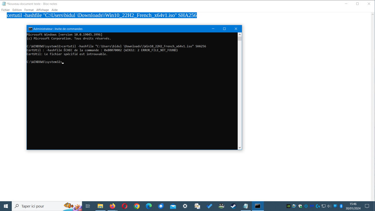 ESSAI RATE  VERIF ISO
