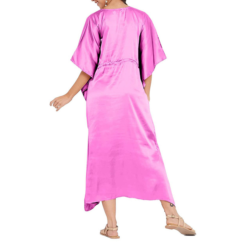 Women Satin Silk Nightdress Lingerie Sleepwear Nightgown Maxi Robe Loungewear - Picture 87 of 125