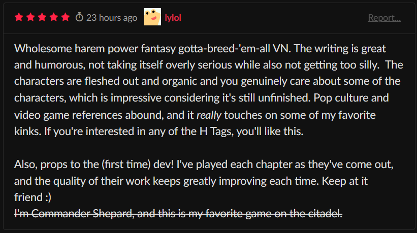 A review telling you how much they liked Projekt Moon.