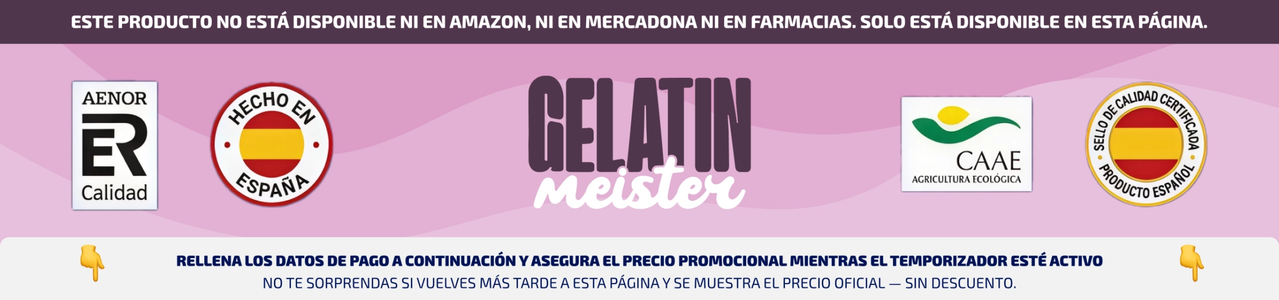 Etiqueta De Información Nutricional De Gelatin Meister