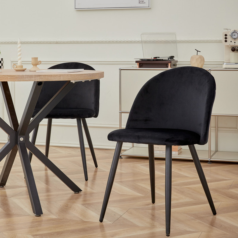 Chaises en velours - ensemble de 4