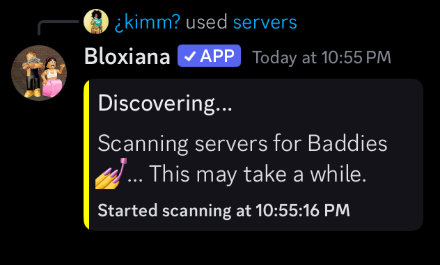 Server search command example