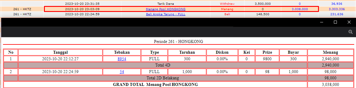 Bukti JP togel hari ini