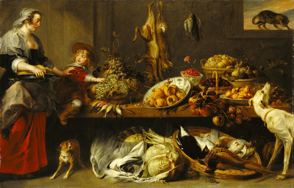 5-Frans-Snyders-with-figures-attributed-to-Jan-Boeckhorst-Kitchen-Still-Life-with-a-Maid-and-Youn