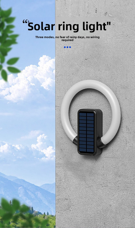 Solar Outdoor Wall Light RGB Color Changing & Warm White - Modern Circular LED Fence Lamp with Type-C USB Charging & Waterproof for Garden & Patio