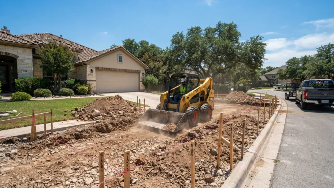 Concrete driveway installation process San Antonio