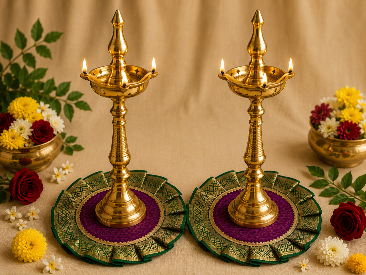 Khun Samai Aasan for Pooja | Elegant Traditional Base for Samai | Mandir Accessory for Daily Pooja, Festivals & Ceremonies