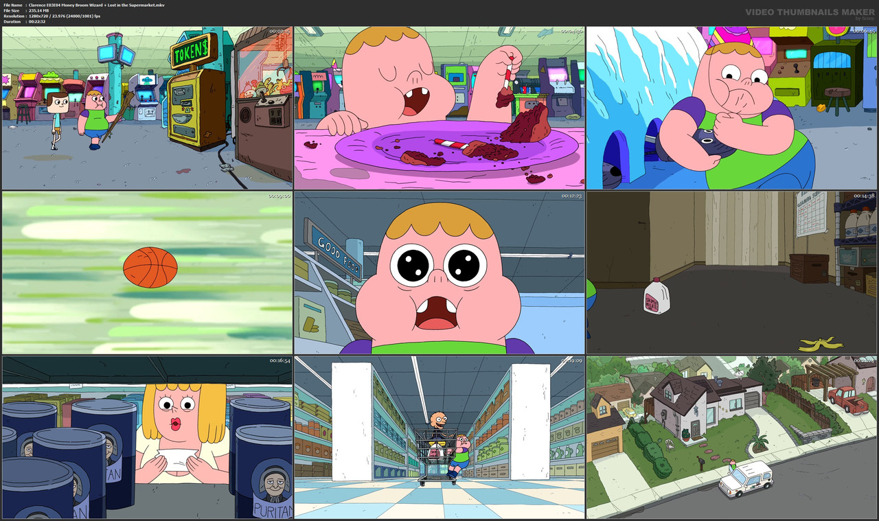 Clarence E03E04 Money Broom Wizard   Lost in the Supermarket.mkv