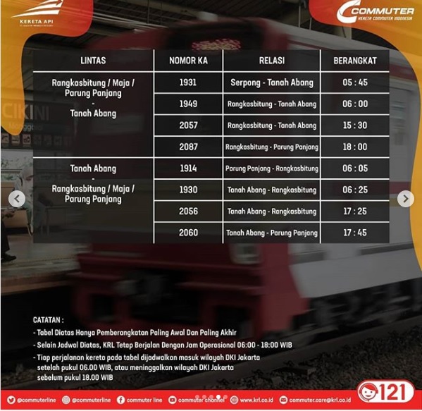Penyesuaian Jadwal Operasional Krl Selama Psbb Dki Jakarta Berlangsung Travel