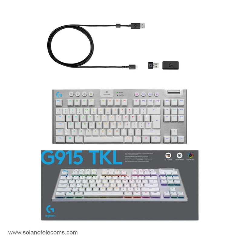 Logitech G915 TKL – Keyboard – LIGHTSPEED – Wireless – English – Bluetooth – USB – 920-009660 Logitech G915 TKL – Keyboard – LIGHTSPEED – Wireless – English – Bluetooth – USB – 920-009660