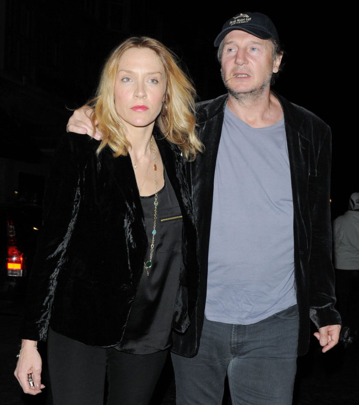 Liam Neeson with friendly, Girlfriend Freya St. Johnston 