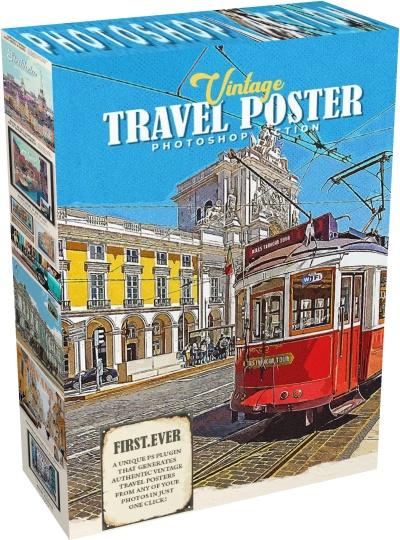 GraphicRiver - Vintage Travel Poster Photoshop Action 8e0f85400133909abbb5d4357b538767