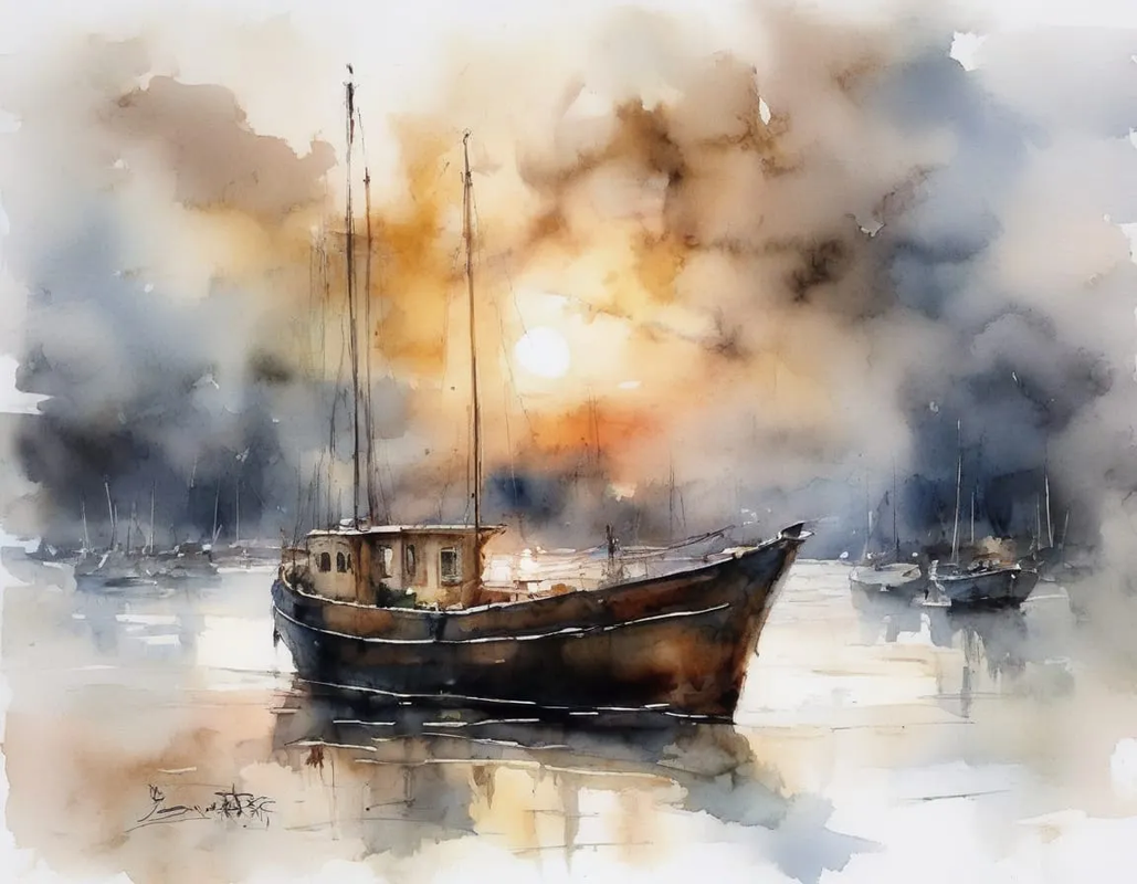 oldboatsunset