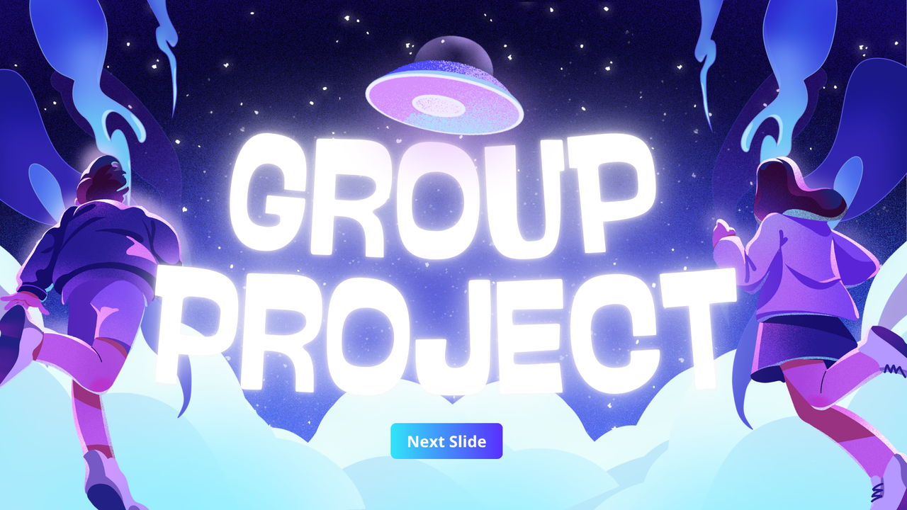 Purple and Blue Illustrative Group Project Presentation