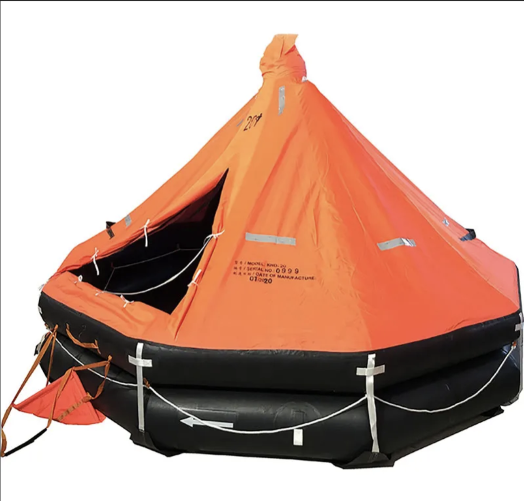 picture of a raft with a tent on it