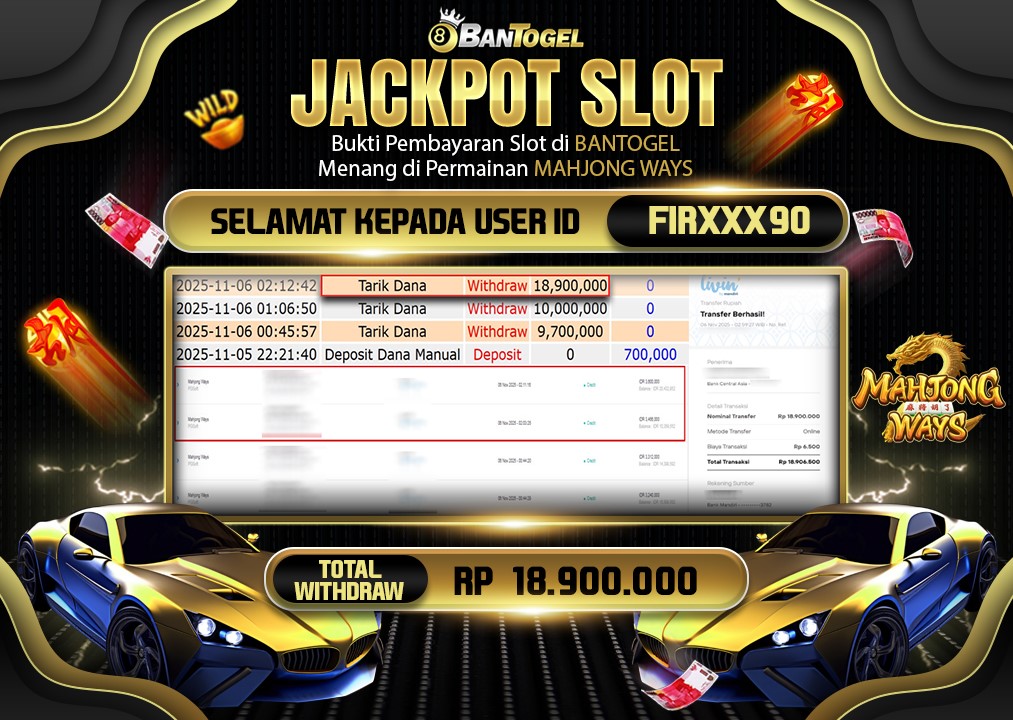 BUKTI JACKPOT LUNAS BANTOGEL