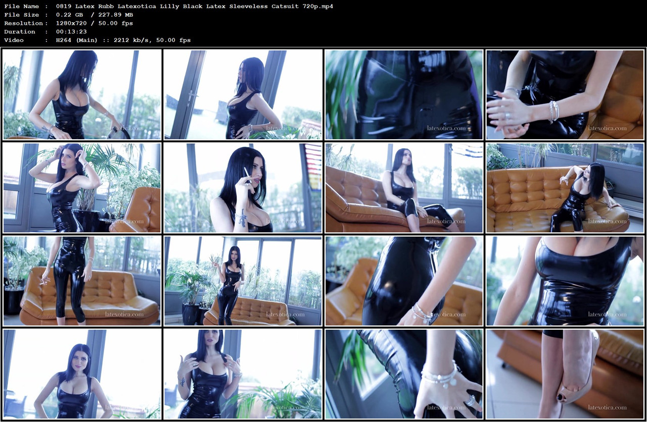 0819 Latex Rubb Latexotica Lilly Black Latex Sleeveless Catsuit 720p mp4