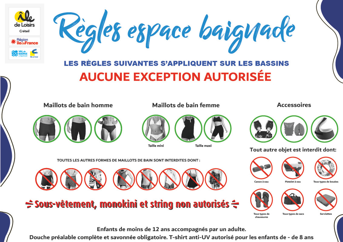 Regles espace baignade