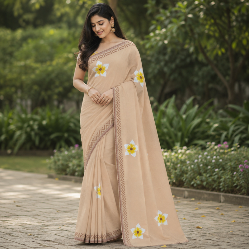 Handblock Printed Cotton Saree | Traditional Craft with Contemporary Elegance Design 2