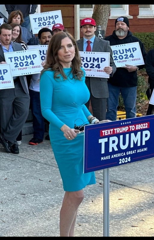 Couldn't confirm but I think this was Nancy Mace at a Trump rally in SC.