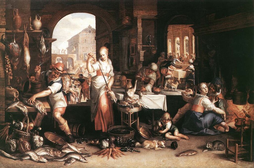 2-Kitchen-Scene-Joachim-Wtewael