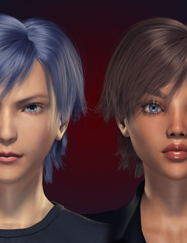 FE Short Hair Vol 1 for Genesis 8 Male and Female 