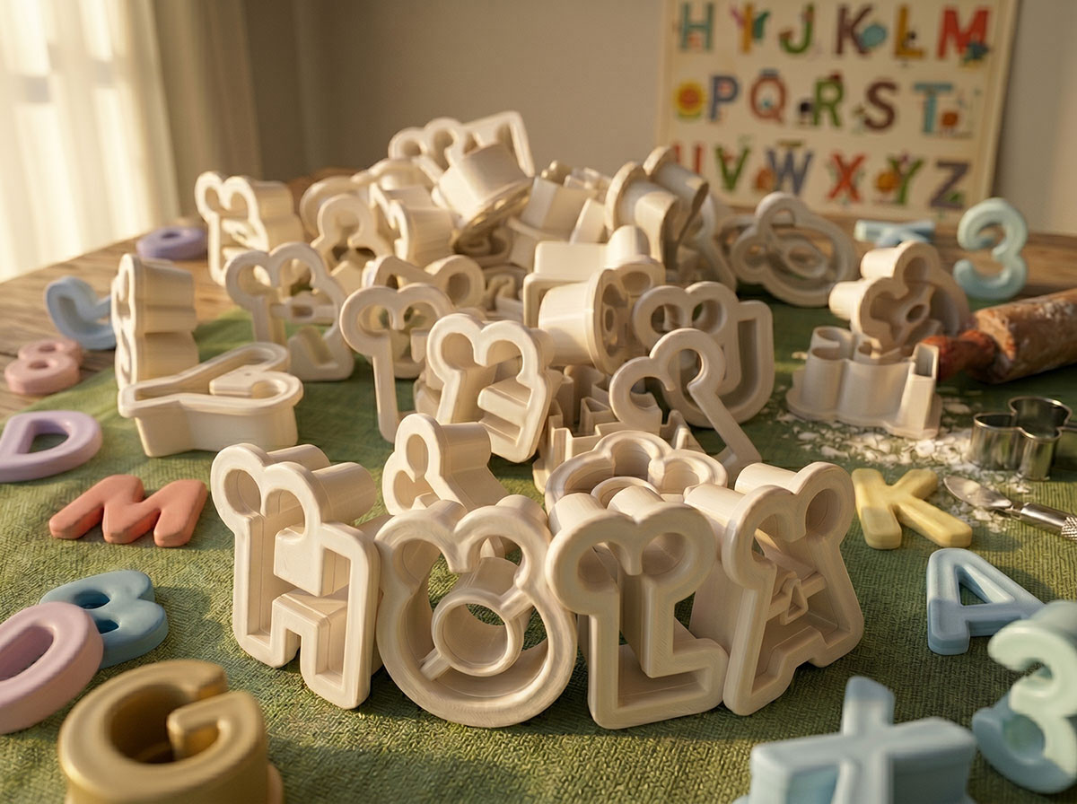 Molde plástico para fondant abecedario 