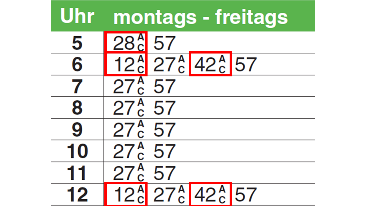 Fahrplan Linie 379 Ri. Bommern
