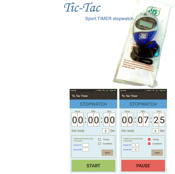 TIC TAC SPORTS WATCH SPORT TIMER⏰ w/ 39