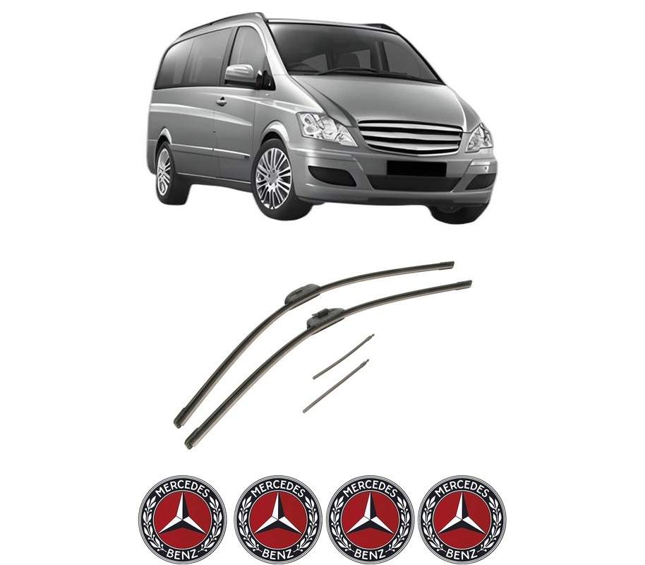 Set stergatoare auto MERCEDES-BENZ VIANO (W639) din 2003-2014, pentru parbriz auto, 2 bucati, Bosch Aerotwin Retro Truck, din cauciuc siliconat rezistent, 4 Stickere Auto MERCEDES-BENZ