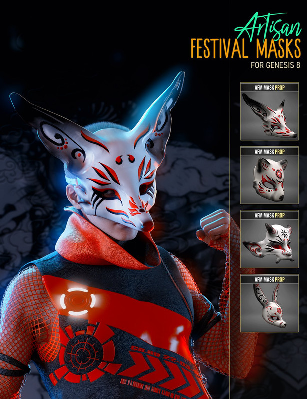 Artisan Festival Masks for Genesis 8