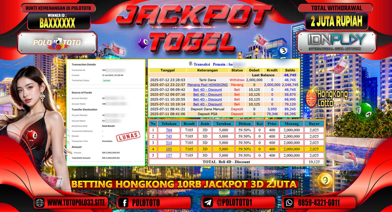POLOTOTO JACKPOT TOGEL HONGKONG LOTTO Rp.2.000.000,-